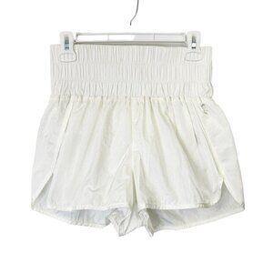 Free People Movement Way Home Shorts Womens Size Medium Ivory White Smocked